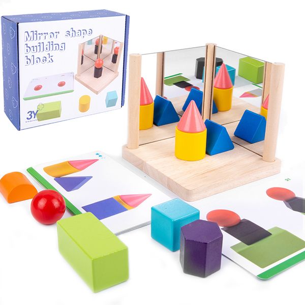 3D-Puzzles, Spiegelbild, Konstruktionsbausteine, räumliches logisches Denken für Kinder, Trainingsspiele, Spielzeug, Geometrie, Mathematik, Lernspiel 230630