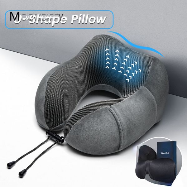 Almofadas de massagem para o pescoço em forma de U Almofadas de pescoço com espuma viscoelástica Travesseiro de viagem macio Travesseiro de massagem com o pescoço Travesseiro para avião para dormir Cuidados com a saúde cervical 230701