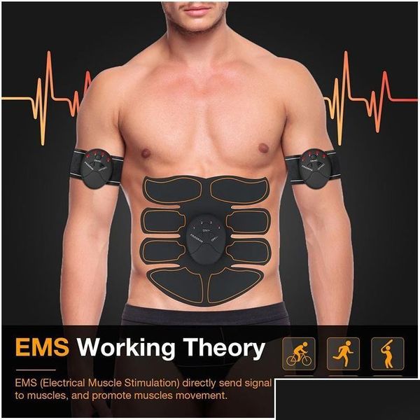 Smart Health Products Ems Abdominal Muscle Exerciser Trainer Abs Stimator Fitness Gym Stickers Pad Body Loss Slimming Masr Unisex Dr Dhehi