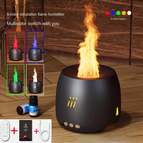 Difusores de Óleos Essenciais Difusor de Aroma de Chama Umidificador de Ar Ultrassônico Cool Mist Maker Fogger Led Lâmpada de Óleo Difusor 230701