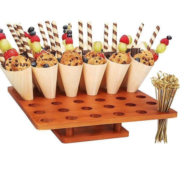 Dondurma Araçları Dondurma Standı Kek Koni Tutucu 36 Delik Dondurma Waffle Külahları Ekran Standı Düğün Parti Aperatif Tepsisi Mutfak Aksesuarları 230630