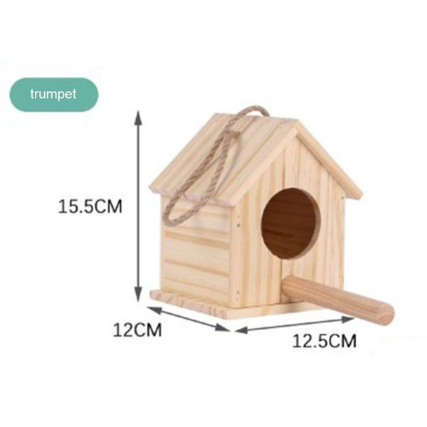 Decorações Casa da caixa de ninho de criação de pássaros de madeira para pássaro periquito periquito atiel ninho de ninho de jardim ardente de pássaro pendurado casa de papagaio