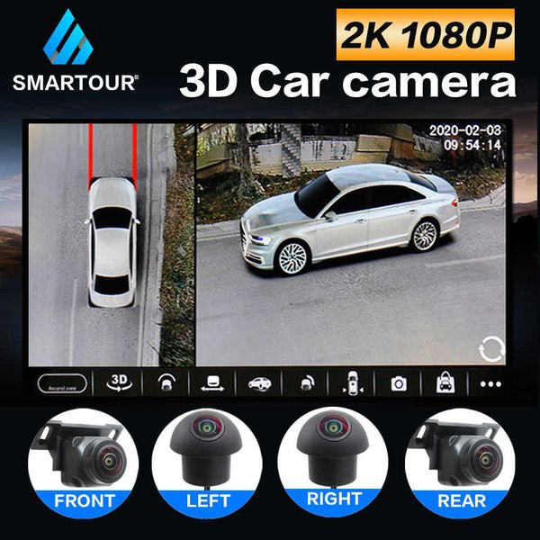 Car DVR Universal 3D Bird View 360 -градусная камера округа AHD 1080p Задняя передняя передняя часть левого правого доклада для Android RadioHKD230701