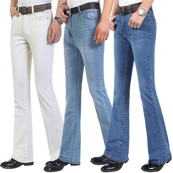 Alta qualità Nuova primavera estate Nuovi uomini Smart Casual Boot cut Jeans Business Flare Pants Plus Size Pantaloni 20291E