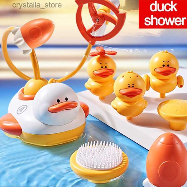 Brinquedos para banho de bebê para crianças Duck Spray Brinquedos para banho de água Pato elétrico Chuveiro de bebê Brinquedos de água Bola para banheiro Brinquedo para bebê Banheira Brinquedos Presente L230518