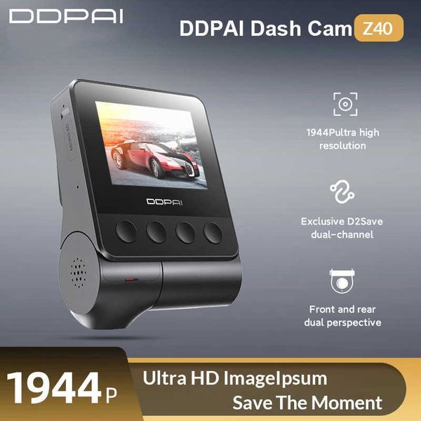 CAR DVR DDPAI Z40 DASH CAM REGORDADOR DO CAMANHA DUAL IMX335 1944P HD Vídeo GPS Rastreamento 360 Rotação WiFi DVR 24H Protectorhkd230701