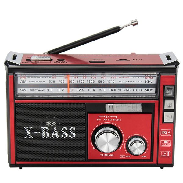 Radio-Halbleiter-Radio, Geschenk für ältere Menschen, Drei-Band-Radio, Retro, tragbare Karte, Bluetooth-Lautsprecher, FM-Zeiger, Netzteil, USB-Sv