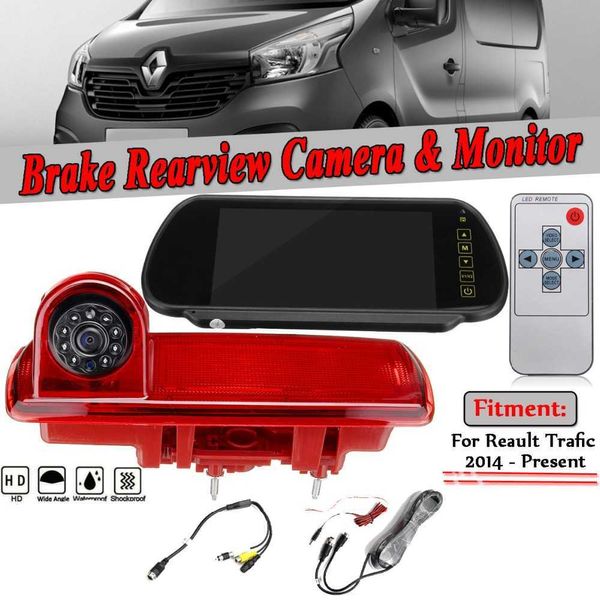 Carro dvr luz de freio de visão traseira para opel vauxhall vivaro renault trafic estacionamento automático reverso câmera de backup visão noturna hkd230701