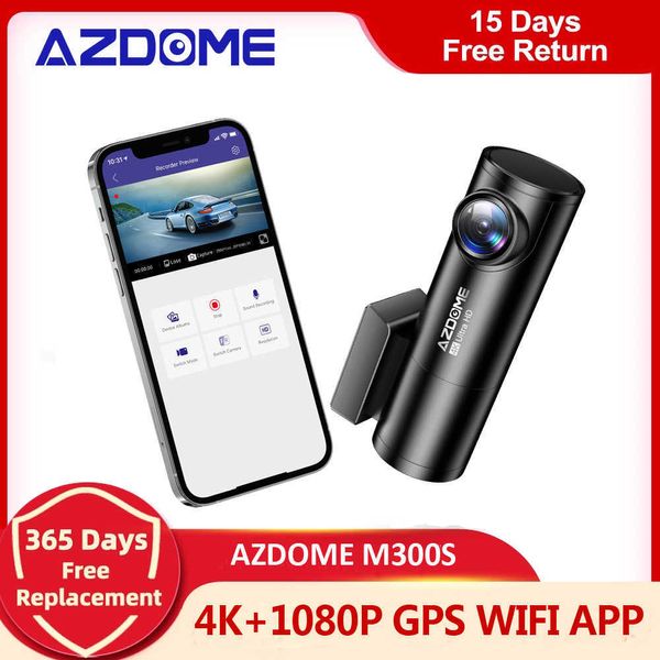 DVRs AZDOME M300S Recorders 4K1080P Rear Camera (Free 64G TF) 800MP Lens GPS Wifi Car DVR Voice Control Dash Cam Night VisionHKD230701