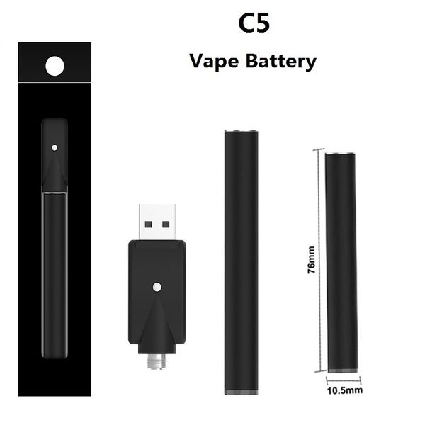 C5 Bud Touch Pil 10.5mm Düğmeli Otomatik Aktif Vape O PEN 345MAH 510 Kartuş Pili Alt Gösterge Işık Üreticisi Doğrudan Besleme