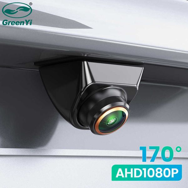 CARRO DVR GREENYI AHD 1920X1080P Câmera de vista traseira 170 ° Fisheye Lens dourada HD Full HD Vision Veículo Revertendo as câmeras dianteiras G899HKD230701