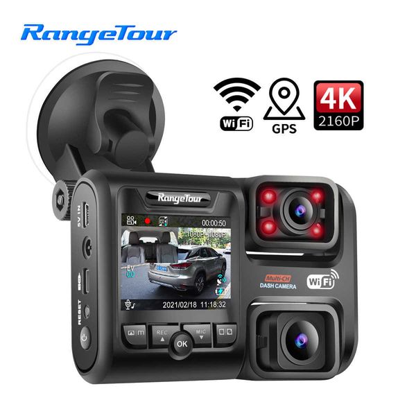 Car dvr 4K 2160P DVR D30H Dash Camera Supporto WiFi GPS anteriore e cabina Entrambi 1080P 4 IR GSensor Night Video Cam RecorderHKD230701