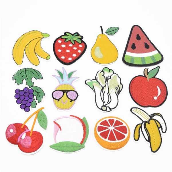 120pcs ricamato cucire ferro su patch distintivo frutta ananas stoffa applique274b