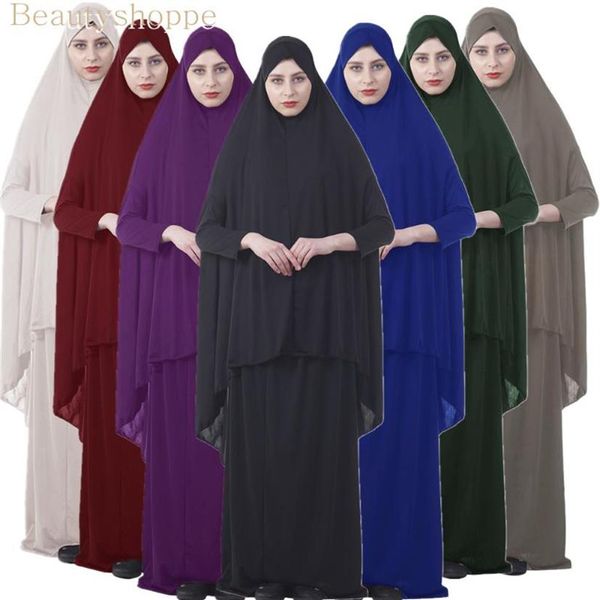 Set di indumenti da preghiera musulmana formale Abito Hijab Abaya Afghanistan Abbigliamento islamico Namaz Preghiera lunga Hijab Moslim Jurken Abayas2720