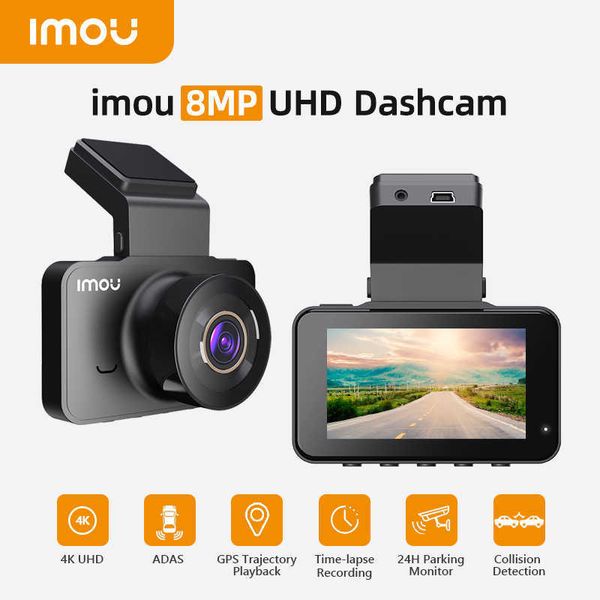 Car DVR IMOU S800 4K DASH CAM для флагманского объектива GPS GPS Voice Control Night Vision 24H парковка монитория видео -рекордер wifihkd230701