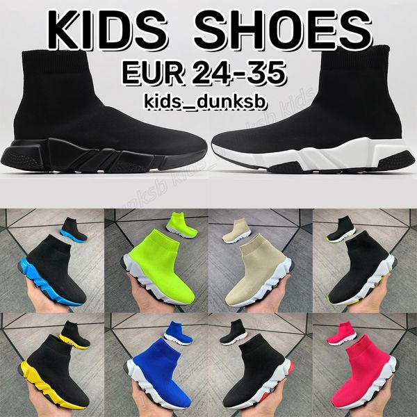 Designer-Kinderschuhe Speed Youth Baby Mädchen Jungen Triple-S Sock Original Casual Slip-On High Schwarz Weiß Kleinkind-Sneaker