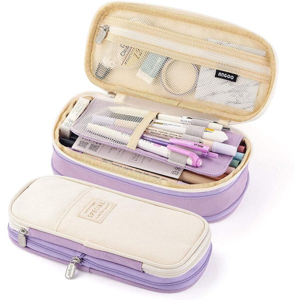 Casos Casos de lápis de grande capacidade Kawaii Macaron Korean Style Pen Box de volta ao porta -bolas da escola para meninas Estudantes fornecem artigos de papelaria