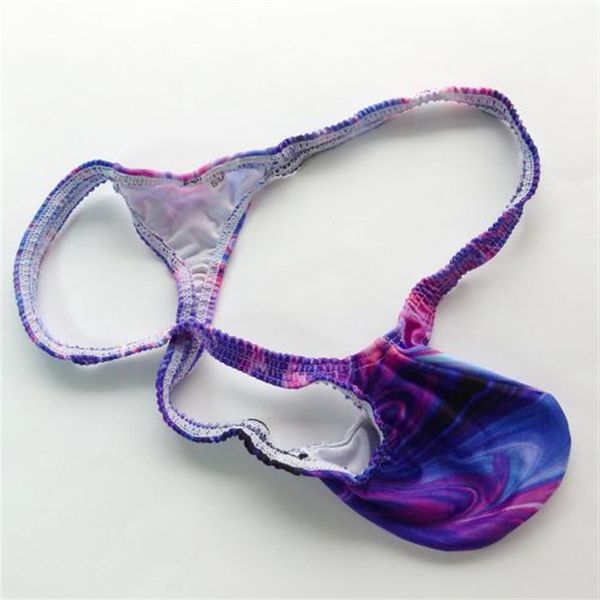 Mens Thong Bulge Pouch T-back Grape Smugglers G4034 Flame Prints Costume da bagno viola tessuto nuovo stile Fashion188y