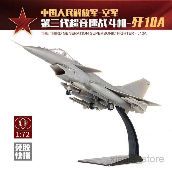 Aircraft Modle 1 72 Chinese J-10 Combattente supersonico di terza generazione Senza colla Modello rapido Big Parade Boy Presenta un regaloHKD230701