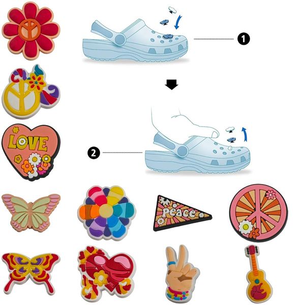 Cartoon-Accessoires-Muster-Schuhanhänger für Clog Jibbitz Bubble Slides Sandalen PVC-Dekorationen Weihnachten Geburtstagsgeschenk Partygeschenke P Otdfc