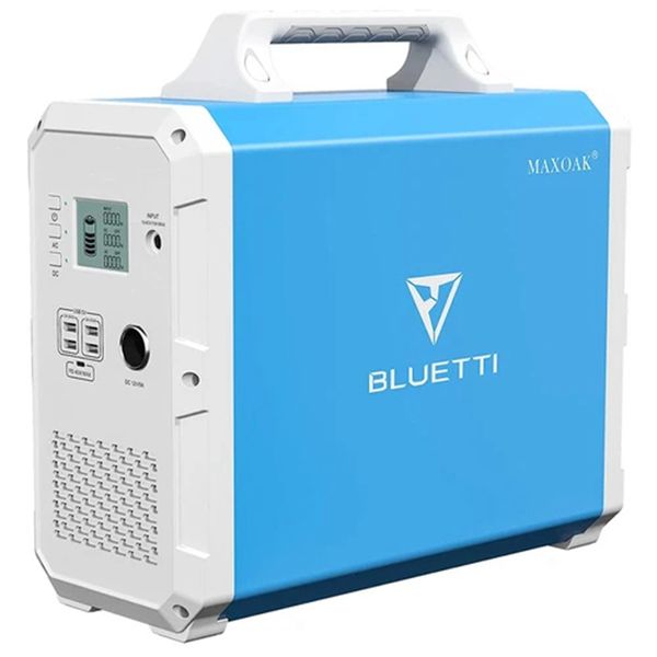 Электростанция BLUETTI Poweroak EB150, 1500 Втч / 1000 Вт (101351 мАч / 14,8 В), аккумуляторный генератор с литиевой батареей, 2 розетки переменного тока (стандартная вилка ЕС 230 В переменного тока) - синий