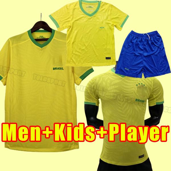 Camisas de futebol 2023 Camiseta de futbol brasil world 2024 cup football shirt NEYMAR JR VINI SILVA fans player version brasil 23 24 maillot de foot Home away men kids