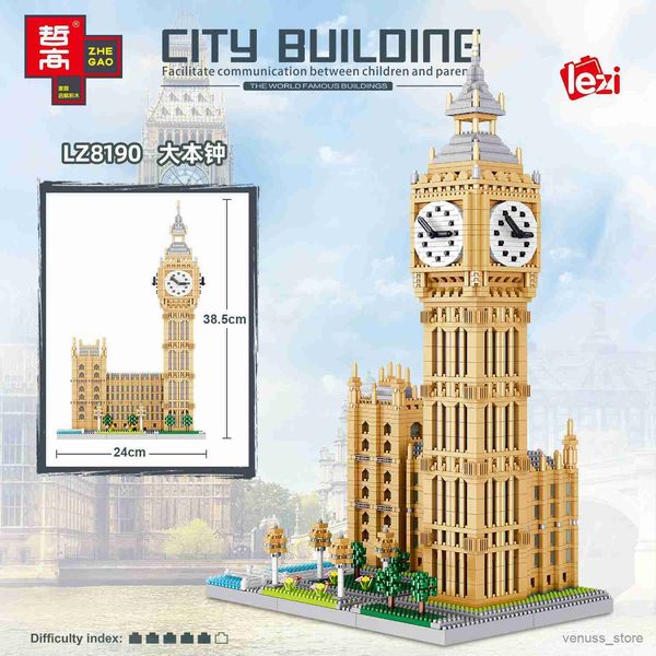 Blocks World Famous Architecture Building Tower Micro blocco diamantato Grandi giocattoli classici per regali R230701