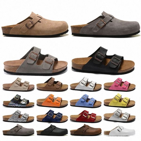 Дизайнерские бостонские летние пробковые тапочки на плоской подошве Модные дизайнерские кожаные тапочки Любимые пляжные сандалии Повседневная обувь Сабо для мужчин и женщин K6fh #