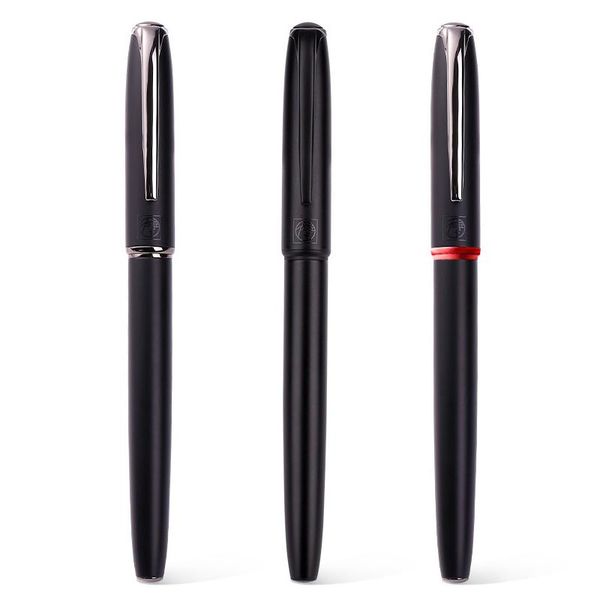 Pensto Picasso 916 Pimio requintado Black Metal Fountain Pen Titanium Black EF/M/Bent Nib 0,38/0,6/1,0 mm Barril fosco para escrita no escritório