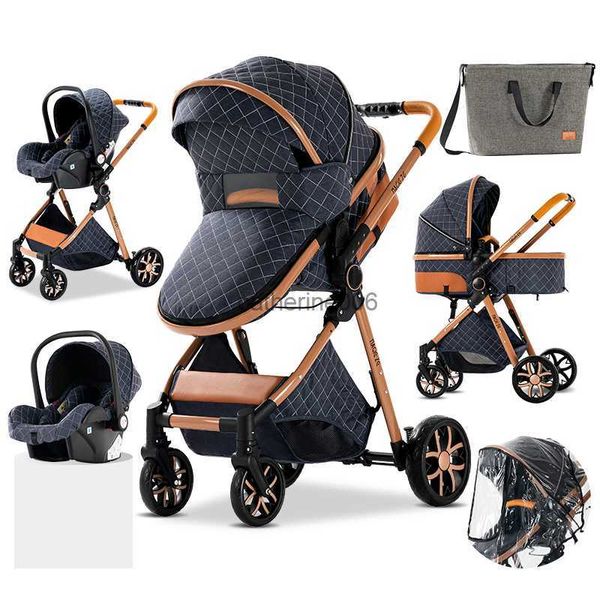 Carrinho de bebê Royal Luxury 3 em 1 High Landscape dobrável Kinderwagen Carrinho de bebê carrinho de bebê portátil para viagem Carrinho de bebê L230625