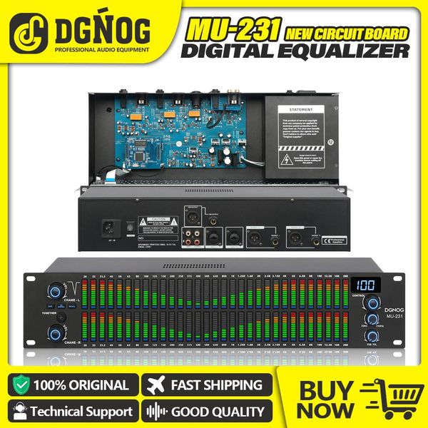 Mixer MU231 Audio Equalizer Dual 31 Bänder Digital Equalizer Professional Sound System Equalizador Spectrum Lautsprechermanagement DGNOG DGNOG