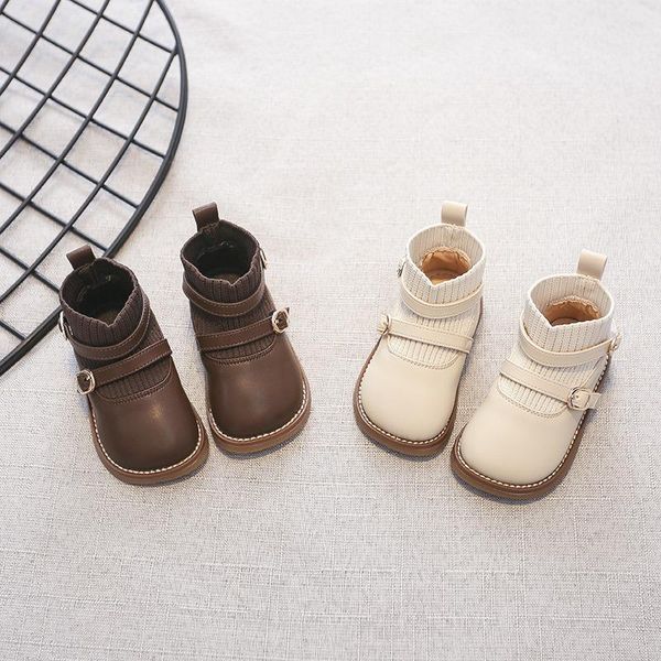 Baby Baby First Walkers Girls Boots Spring Short Fashion Boots Boys Shoes Осенняя повседневная вязаная обувь мягкая дно SSP017