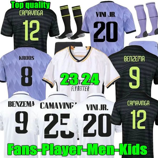 2023 Maglia da calcio Real Madrid Final Vini Jr 23 24 Nuova maglia da calcio Real Madrid Bellingham Modric Vaerde Quarta Camiseta Uomo e