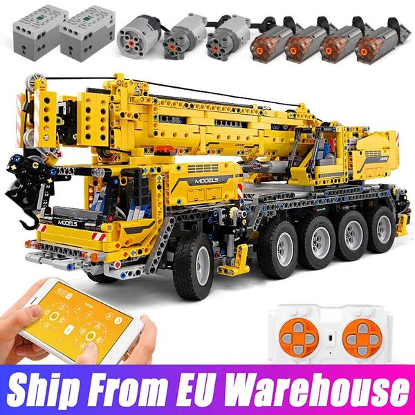 Blocks Technical Car Crane APP Remote Control 13107 Moter Power Truck Bricks Motored Mobile Building Toys For Kids Gifts 230630