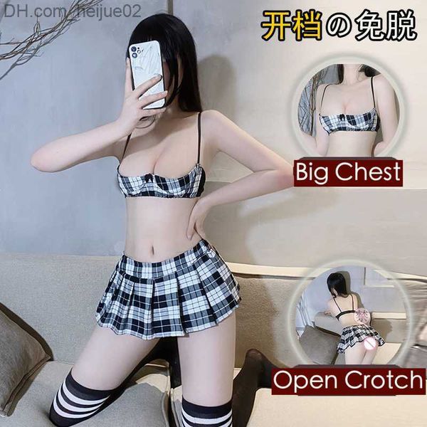 Sexy Pyjamas Sexy Pyjamas Offener BH Ouvert Cosplay Kostüm Lolita Japanische Schuluniform Porno Dessous Minikleid Rollenspiel Lenceria 230325 Z230701