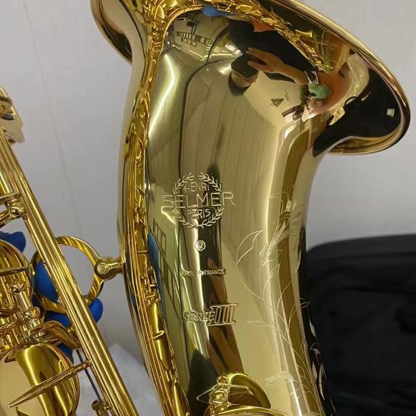 Profissional 803 tenor Bb sintonizado saxofone tenor latão dourado lacado fabricação artesanal francesa um a um instrumento de jazz padrão esculpido com acessórios