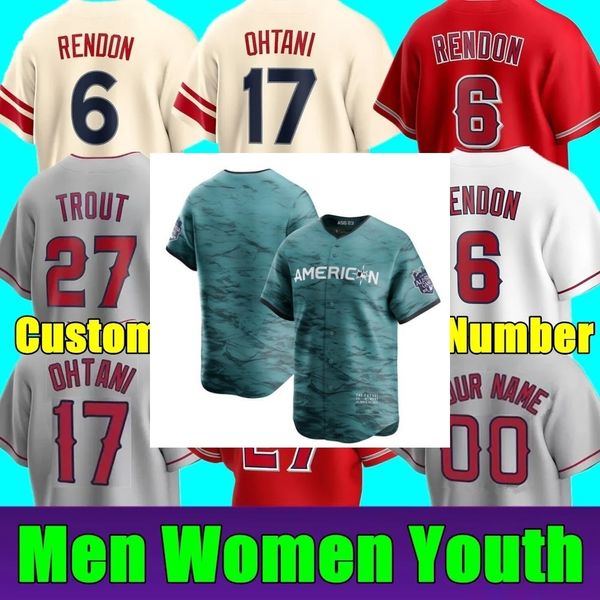 2023 All-Star City Uomini Donne Gioventù 9 Zach Neto 21 Matt Thaiss 16 Mic chiave Moniak 35 Chad Wallach Baseball Jersey