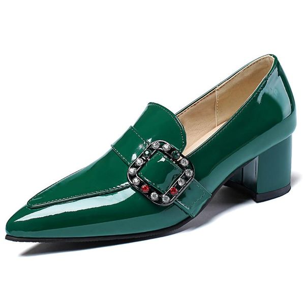 Botlar zarif yeşil kadın topuklu loafer ayakkabıları kadın sivri ayak parmak pompaları çıplak siyah topuklu oxford ayakkabı bayanlar büyük boyutlu marka