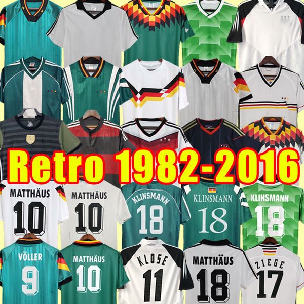 Maglia da calcio retrò da uomo della Germania casa lontano KLINSMANN Matthias magliette da calcio KALKBRENNER Littbarski BALLACK 1982 1988 1992 1994 1996 1998 2002 2004 2010 14 88 98 94