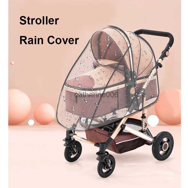 Carrinho de bebê universal capa de chuva para bebê à prova de vento protetor de sol transparente carrinho de bebê acessórios Housse pluie poussette L230625