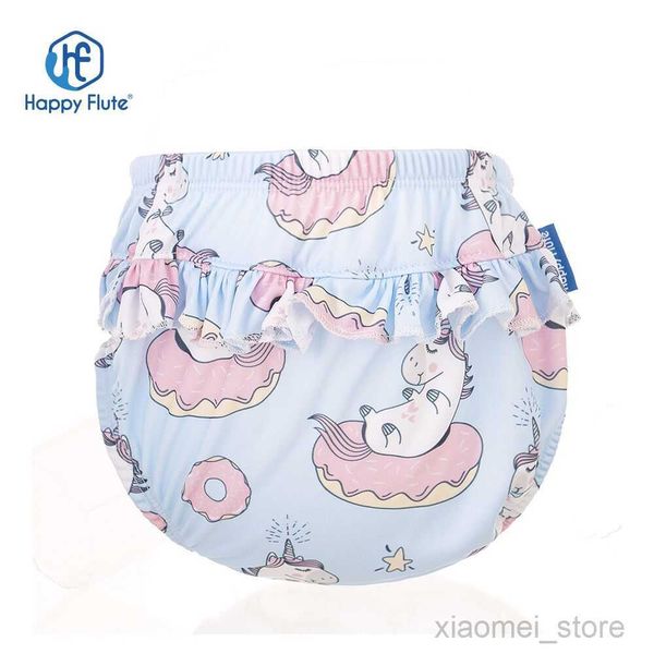 Pannolini di stoffa Happyflute 3 Taglie 6-25Kg Pannolino per bambini con bordo a fiori Pantaloni da nuoto morbidi per bambina Pannolino di stoffa stampato a fioriHKD230701