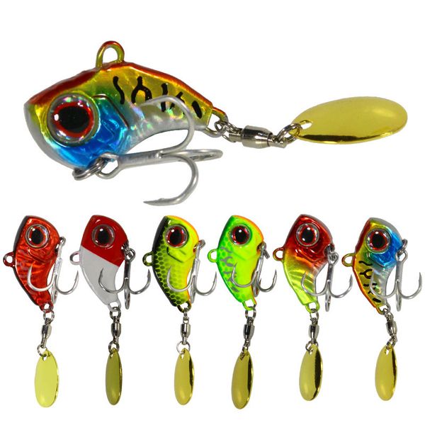 Iscas Iscas Chegada 1PCS 9g13g16g22g Metal VIB Isca de Pesca Spinner Afundando Colher Rotativa Pin Crankbait Lantejoulas Tackle 230630