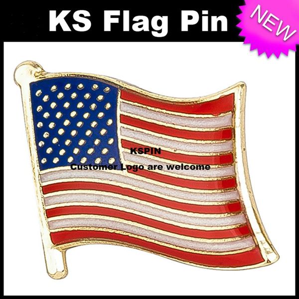 Bandiera USA Badge Flag Pin 10 pezzi molto KS-0121244H