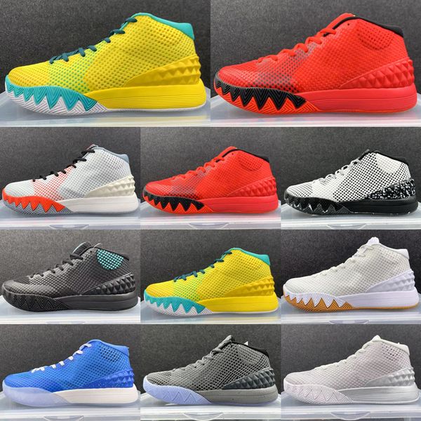 2023 Kyrie 1 Infrarot Männer Basketballschuhe Hohe Qualität Irving 1s Home Deceptive Red Wolf Grey Deep Pewter Tour Yellow Dungeon Sportschuhe Größe 40-46