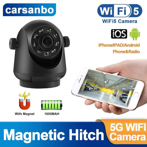 Car dvr Carsanbo Magnetic Hitch Wireless Backup Vista posteriore Dispositivo di monitoraggio della retromarcia Telecamera WIFI ricaricabile Adatto per BusHKD230701