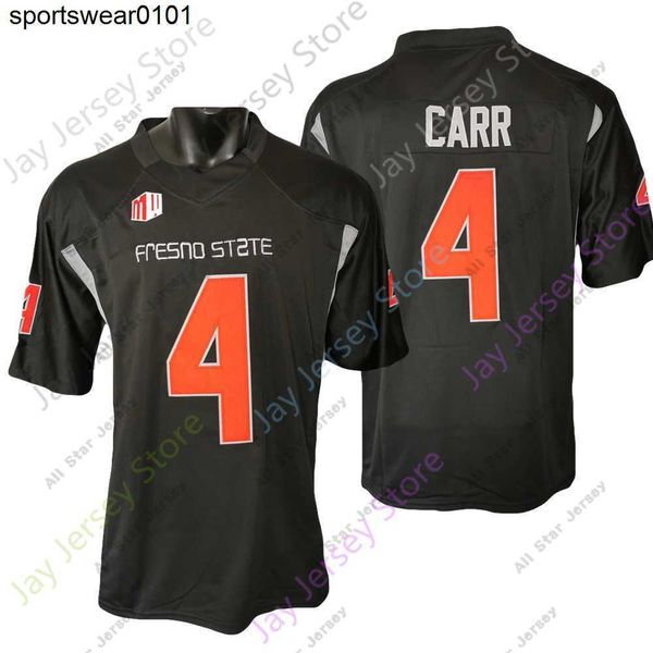 Camisas de futebol Fresno State Football Jersey Ncaa College Derek Carr Tamanho S-3xl Todos Ed Juventude Homens Vermelho Preto