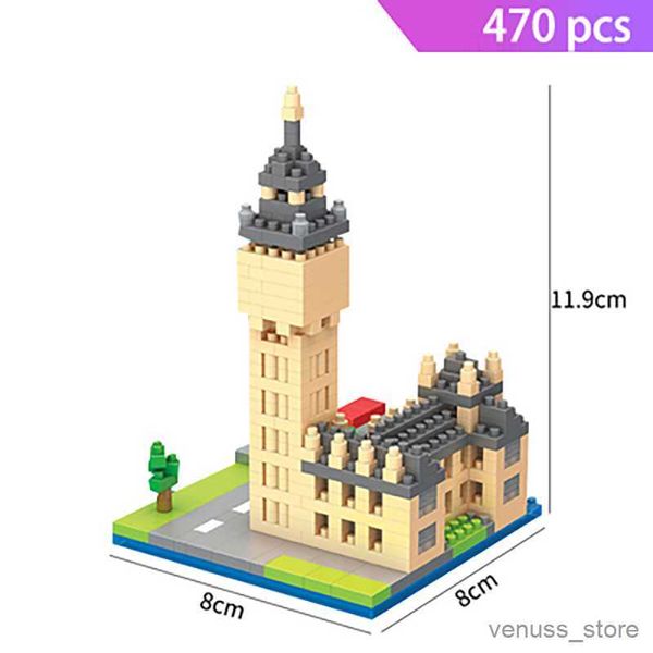 Blocks Mini Architecture kits de construção de modelos de blocos Torre de Pisa inclinada Big micro conjuntos especializados R230701