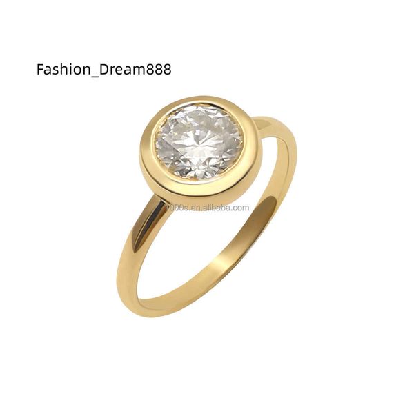 Commercio all'ingrosso di gioielli in oro 18 carati reali di Dainty Fashion con gioielli con anello da dito da uomo in pietra diamantata da laboratorio Moissanite