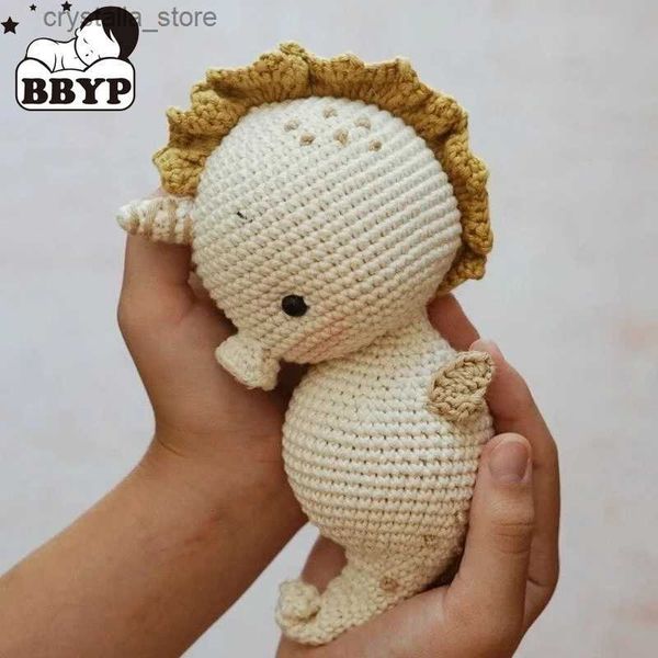 1 PZ Baby Nursing Cute Cartoon Crochet Sea Horse Ciondolo Sonaglio Per Bambino Mobile Carrozzina Culla Anello Accessori Neonato Afferrare Giocattoli L230518