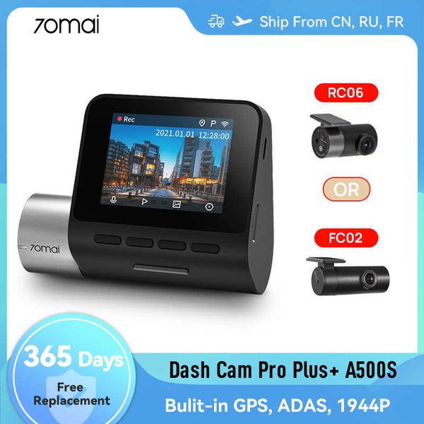 DVRs 70mai A500S Cam Pro Plus 1944P Dash Camera GPS ADAS Dual Vision Auto Recorder Car DVR 24H Vigilância Gravador de VídeoHKD230701